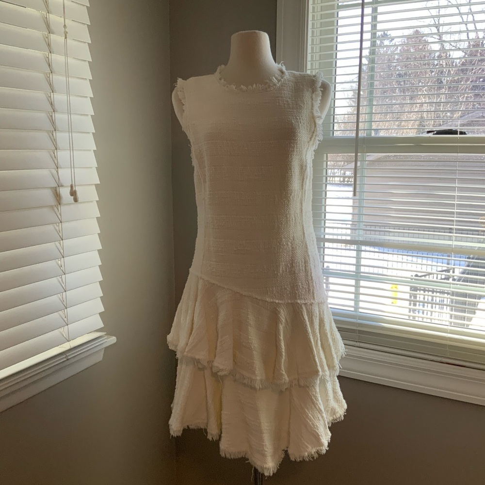 Rebecca Taylor Cream Textured Mini Dress
